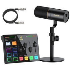 Audio Interface and Microphone Set, Podcast Equipment Bundle, USB Audio Mixer...