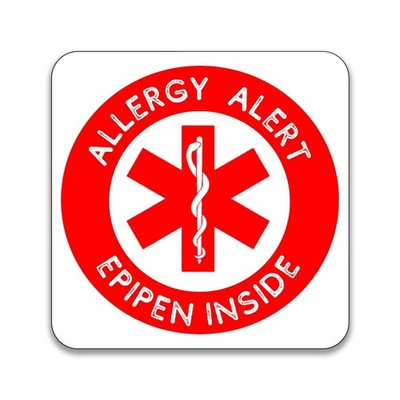 ALLERGIEALARM - EPIPEN INNEN - 10 x 55 mm QUADRATISCHE AUFKLEBER