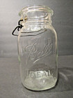 Vintage Ball Ideal Clear Glass Qt Square Mason Canning Jar Wire Bail Made In USA — photo 1