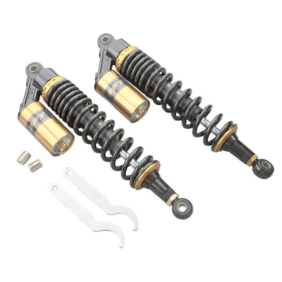 Universal For Suzuki Yamaha Kawasaki 375mm Adjustable Rear Air Shock Absorbers - Image 2 of 4
