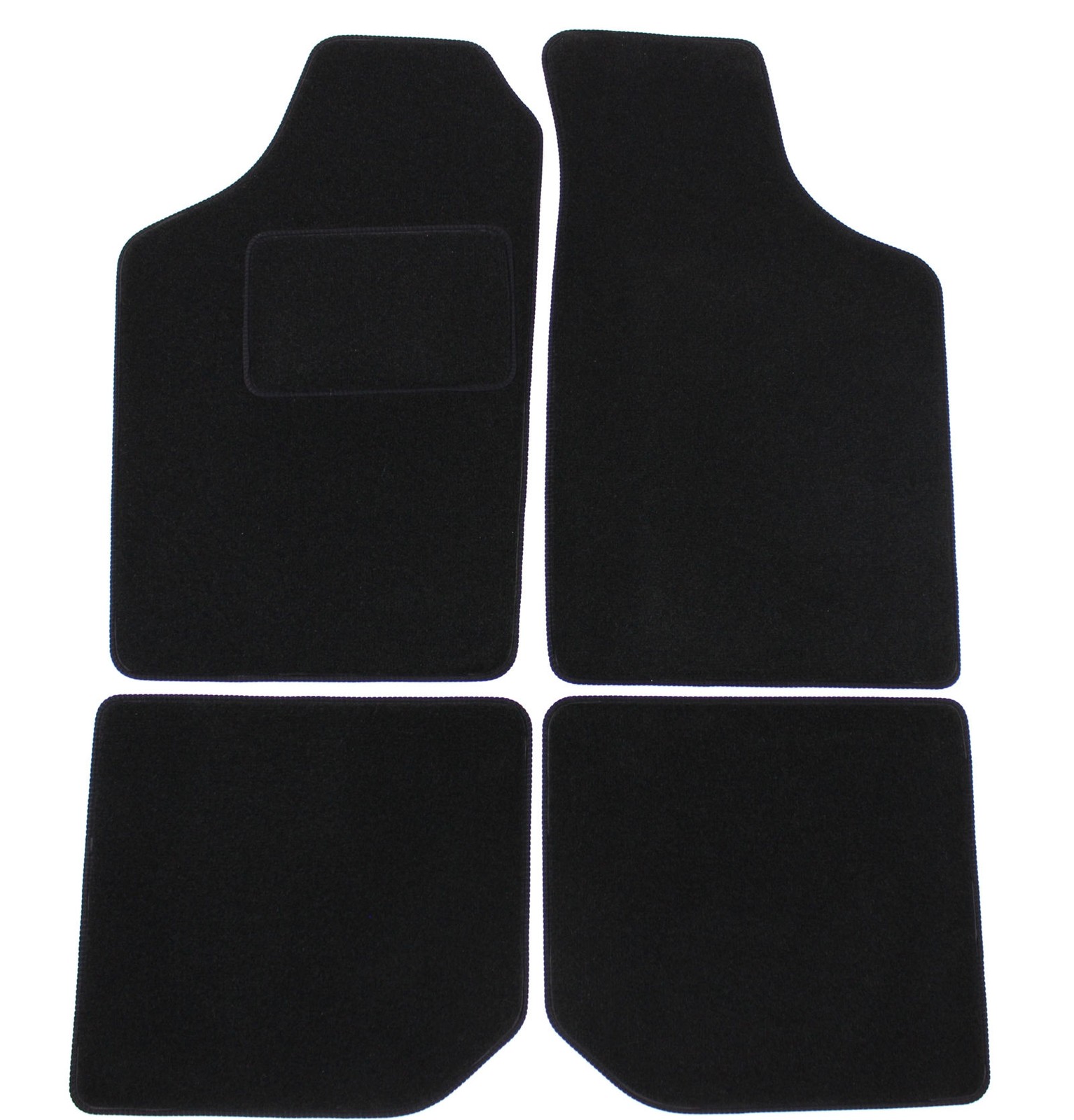 Tapis de sol velours sur mesure pour VW Polo 1990-1994 - Set de 4 pièces noir