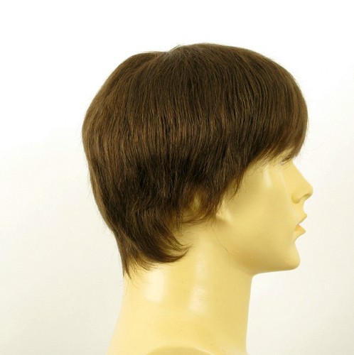 Perruque homme 100% cheveux naturel châtain clair ref ALAN 8 - Imagen 7 de 8