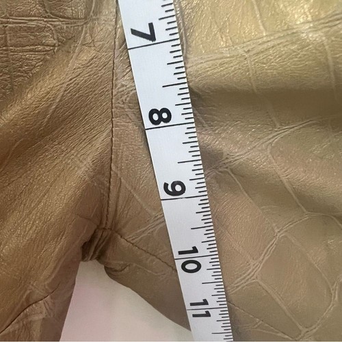 Pelle Studio Wilson's 1980s Vintage Tan Leather Pants Embossed Women'sSize 6 - Picture 6 of 13