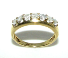 Ladies womens 18ct 18carat yellow gold & diamond 1/2 eternity ring size L
