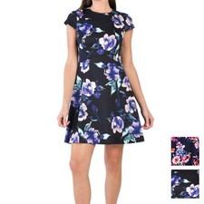 New! Vince Camuto Women's Floral Print Fit & Flare Mini Dress    Size: 8,10