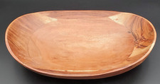 Vintage Oval Wood Bowl MCM Centerpiece Fruit Bowl