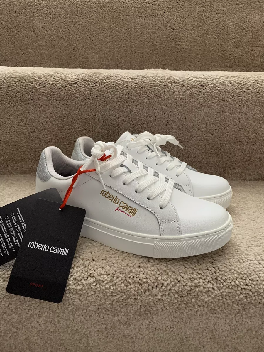 Roberto Cavalli Sport Glitter Heel Low Cut Women Sneakers Size EU