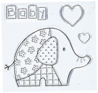 Woodware Clear Stamps 3.5x3.5 Baby Patch Elephant Woodware Clear Stamps 3.5x3.5 Baby Patch Elephant