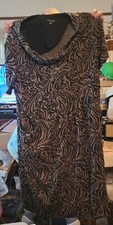 Perceptions Woman Plus Size 2X Brown  Dress Short Sleeve Stretch