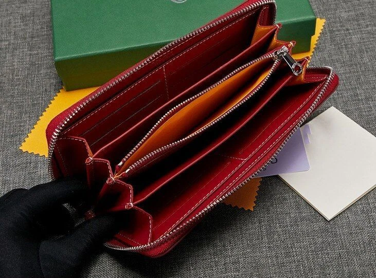 Long Zipper Wallet Purse Multi Compartment Travel Wallets Polyester 19 9 2.5 Cm
