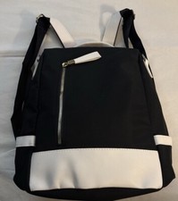 Black satin And Faux Leather Trim Many Zipper...