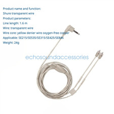 Audio Cable for SHURE SE215 SE535 SE425 Silver connected to MMCX Headphone