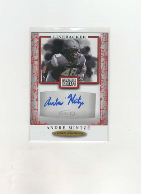 2021 SAGE Premier Draft Autographs Red Andre Mintze #A119 Rookie RC Auto