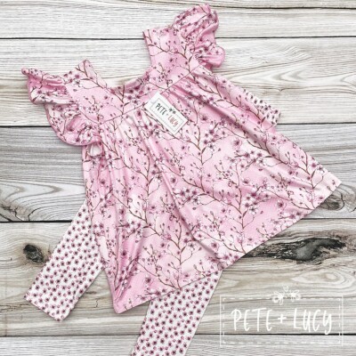 Pete + Lucy pink flower outfit 6/6x