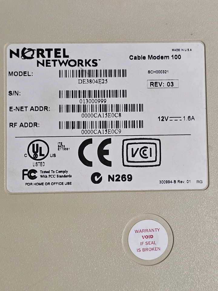 Vintage Nortel Networks cable modem 100 Great condition still works Made In USA - Image 3 of 4