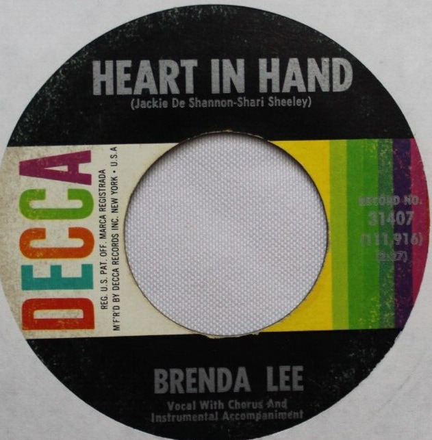 BRENDA LEE HEART IN HAND / IT STARTED ALL OVER AGAIN 45 7" RECORD G+ DECCA