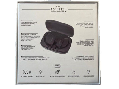 Airbuds 4 Series True Wireless Sport Bluetooth Ear Buds Charger Case