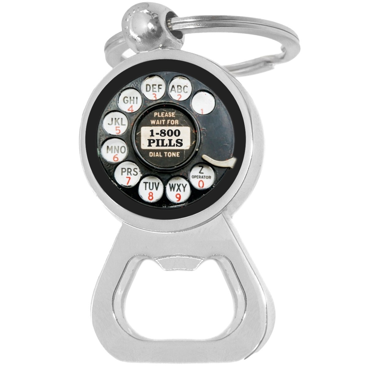 Vintage Rotary Dial Phone Bottle Opener Keychain - Metal Beer Opener Key Ring