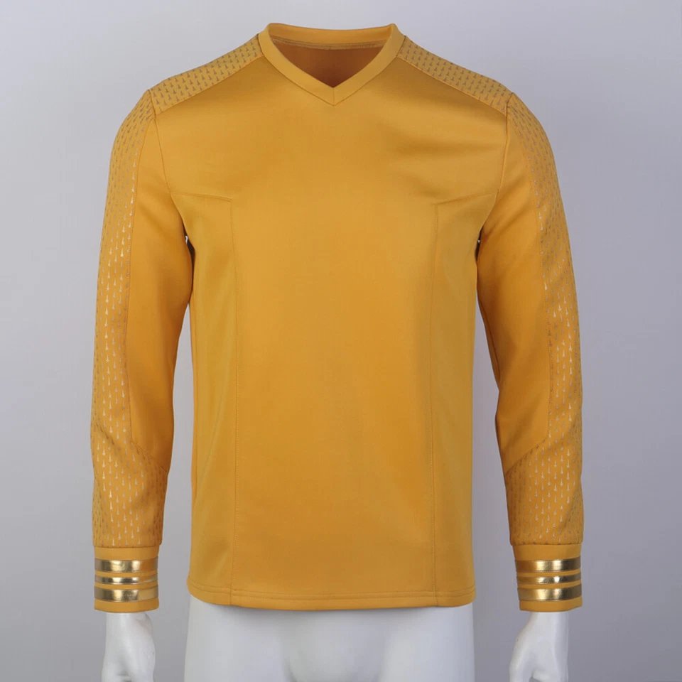 For Strange New Worlds Captain Pike Gold Uniforms Starfleet Blue Red Top Shirts - Image 2 of 4