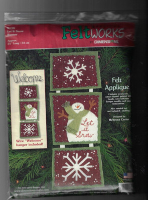 Dimensions Felt Works~ Let It Snow Banner ~Christmas Felt Applique Kit   8138