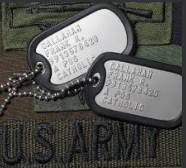 2 Military Dog Tags Custom Embossed - GI ID Tags - Personalized Tag