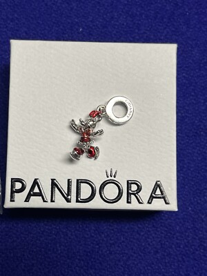 Pandora Disney Christmas Minnie Mouse Ice Skating Dangle Charm