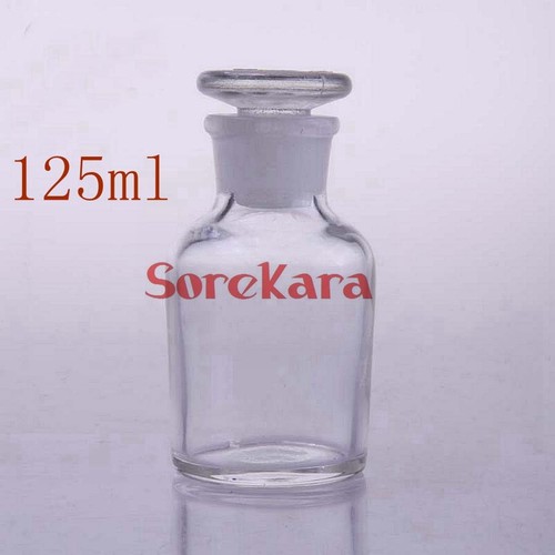Bottiglia reagente di vetro 30-1000 ml tappo di vetro macinato bocca stretta trasparente - Foto 20 di 41