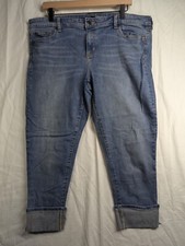 Gap Jeans Womens 16R Blue Straight Cuff Cropped Denim Measures 28 x 23.5