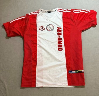ABN-AMRO Ajax Amsterdam Optimus Jersey Mens Medium Red White Short Sleeve.