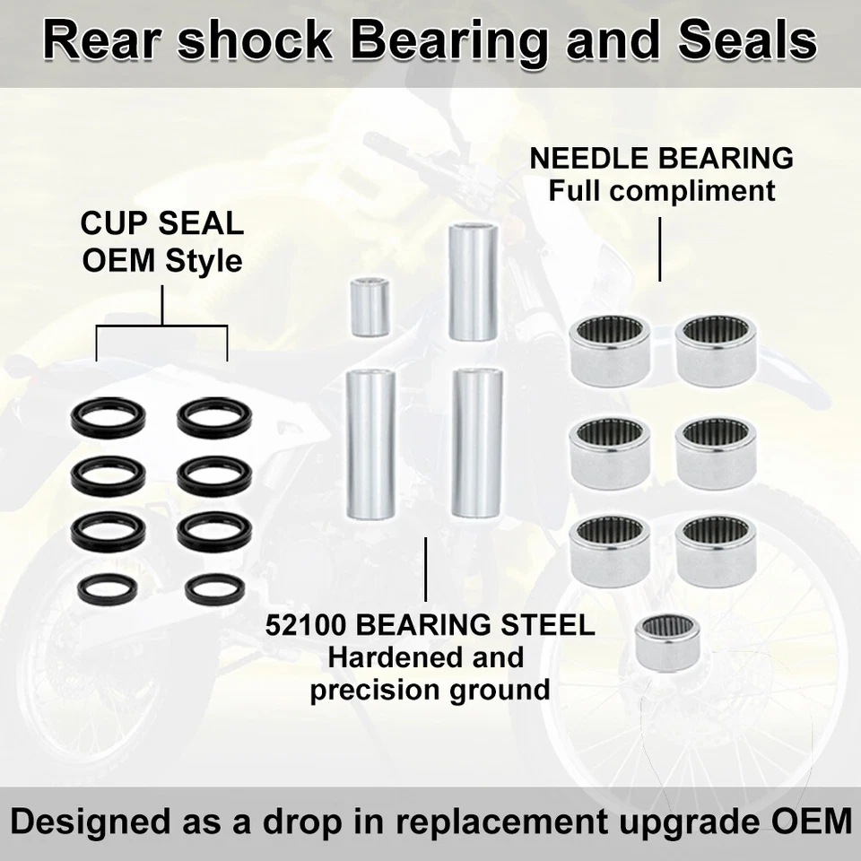 1 комплект уплотнений подшипников для мотоцикла подходит для Suzuki DRZ400SM 2005-2024 - Изображение 2 из 4