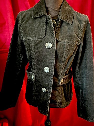 Old Navy Cotton Blend Brown Fitted Button Up Corduroy Jacket Blazer S