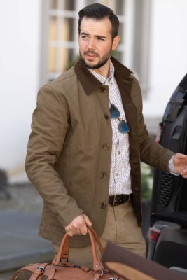 New! Blaser Men's Jacket - Canvas - Patrick - Teak - 122002