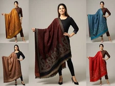 Beautiful Paisley Winter Cashmere Wool Shawl Wrap Women Large Pashmina Throw 80"