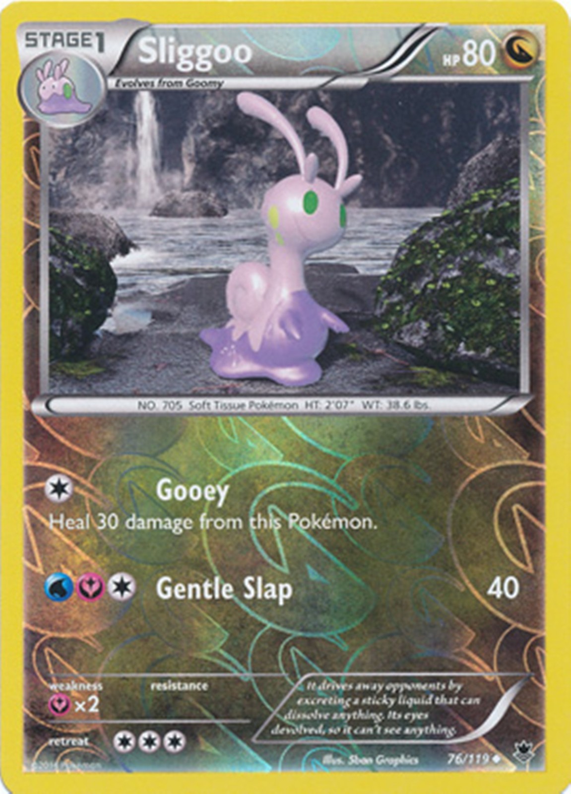Sliggoo 76/119 XY Phantom Forces REVERSE HOLO MINT! Pokemon
