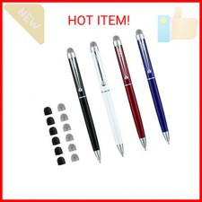 ChaoQ Stylus Pen, 4 Pcs Hybrid Mesh Fiber Tip Stylus Pens and Ballpoint Pens for