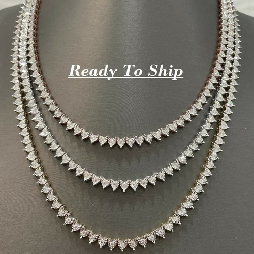 Heart Tennis Chain VVS Moissanite 