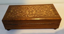 VINTAGE WOODEN SWISS REUGE MOVEMENT PLAYS MORE, MUSICAL BOX MOTHER'S DAY GIFT