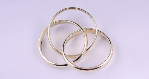 Pretty 8K Multi-Tone Gold Rolling "Trinity" Ring Size 8.75 - Picture 4 of 7