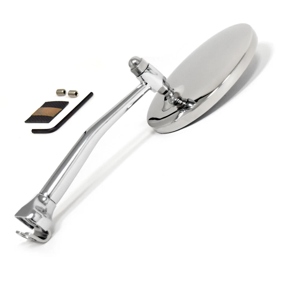 Espejo retrovisor cromado 4" redondo con brazo extendido camioneta pickup serie D100 1960-1967 Foto 3 de 3