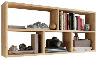 MATKAM TEO Hängeregal in moderner Optik, B113,6 x H50x T25 cm, Sonoma Eiche