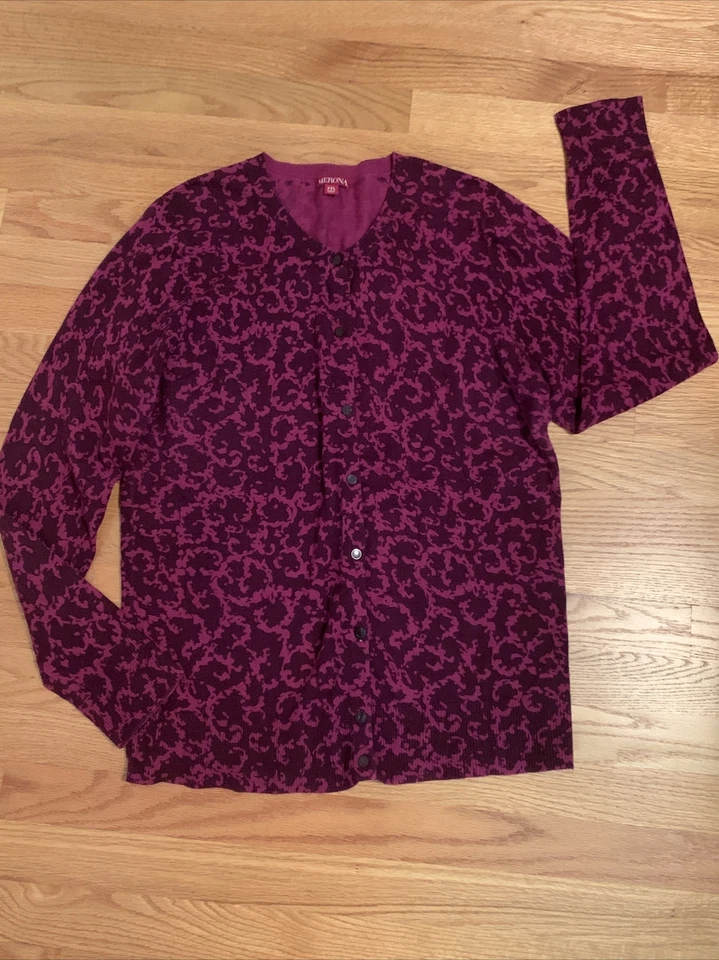 MERONA розовый элегантный французский пейсли Ренессанс кардиган свитер размер XXL ❤️cb15m3 - Изображение 3 из 4