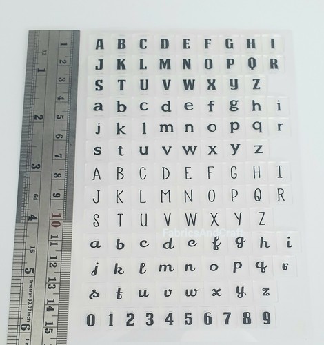 113 ALPHABET/ZAHLEN DURCHSICHTIGE BRIEFMARKEN, KLEIN-/Großbuchstaben - unter-/obergehäuse-stempel - Bild 5 von 5
