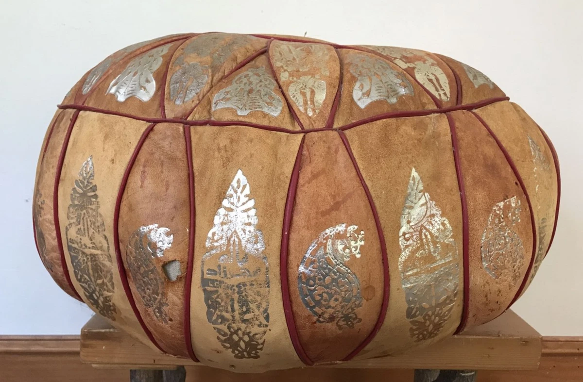 Egyptian 2024 leather pouffes