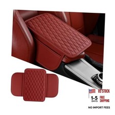 Car Center Console Cover, Microfiber Leather Vehicle Armrest Style A Wine Red
