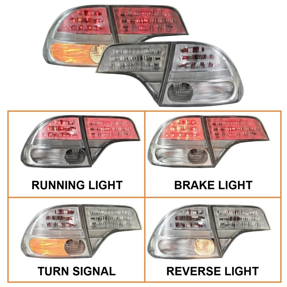 Conjunto de luces traseras transparentes para Honda Civic Sedán 2006-2011 octava generación Foto 3 de 4