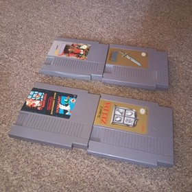 LOT OF 4 NES NINTENDO GAMES = SUPER MARIO BROS. LEGEND OF ZELDA I II LINK CONTRA