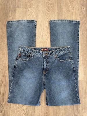 L.e.i Y2K Vintage Blue Medium Wash Mid Rise Denim Flare Jeans Bootcut Size 11