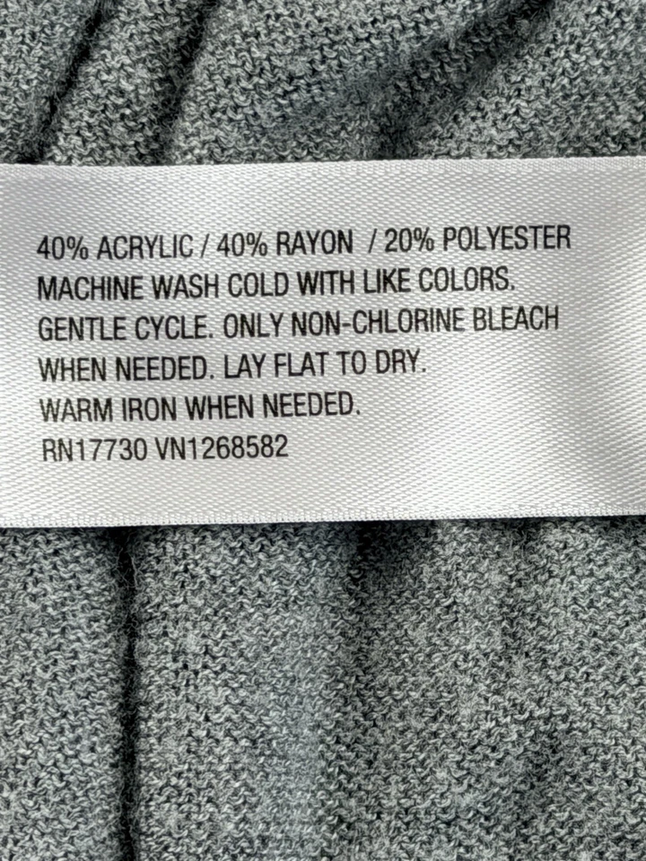 Cárdigan suéter Merona gris claro suave frente abierto mangas 3/4 talla grande para mujer Foto 3 de 4