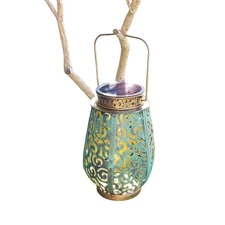 Solar Lantern Outdoor Hanging Solar Lights Metal LED Lamps for Garden Decor USA