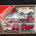 1969 Vintage Tonka Fire Department Set 830 Fire Truck Rescue Van Helicopter